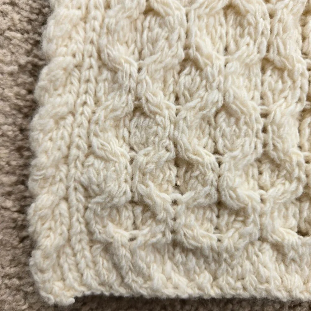 Aran Sweater Market Wool Cashmere Cable Scarf Thick